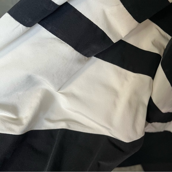 ROSIE ASSOULIN sz S Off Shoulder Balloon Sleeve Top Off White Black Stripe - Picture 15 of 16